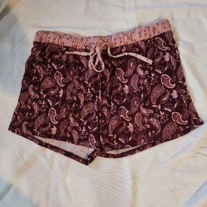 Lucky Brand Paisley Lounge Shorts Women’s Large Soft Sleep Shorts